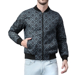 เสื้อแจ็กเก็ตผู้ชายมีสไตล์ใหม่ล่าสุดเสื้อแจ็คเก็ตบอมเบอร์พิมพ์ลายกระเป๋าคาดไหล่ - Product Image 1