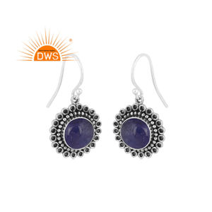 Última tendencia de plata esterlina oxidada, tanzanita natural, piedras preciosas, Pendientes colgantes florales, fabricante de joyería personalizada - Product Image 2