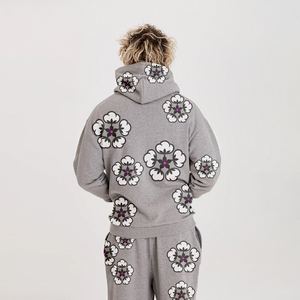 Conjunto de sudadera y Jogger de algodón grueso de gran tamaño unisex, jersey de calle cómodo para Otoño e Invierno - Product Image 2