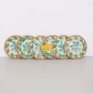 Personnaliser les sous-verres en rotin MOP pour boissons napperon en bambou assiette de chargeur en rotin de l'artisanat du Vietnam - Product Image 1