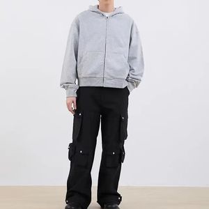 เสื้อฮู้ดผู้ชายผ้าฝ้ายเฮฟวี่เวทมีซิปไซส์ใหญ่พิเศษพิมพ์ลายแบบครอปเปล่าออกแบบได้ตามที่ต้องการเสื้อฮู้ดตัดสไตล์ฤดูใบไม้ผลิ - Product Image 2