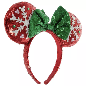 Orejas de Mickey y Minnie Mouse de Disney con diadema y lazo, accesorio para el cabello, licencia oficial H.E.R. Accesorios de Lentejuelas con Forma de Copo de Nieve - Product Image 5