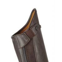 Demi-chaps en cuir Milan de qualité supérieure, demi-chaps en cuir pleine fleur respirant, équitation Soft Chap Comfort avec fermeture éclair arrière