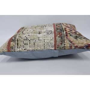 16x16 Beige Laine Kantha Patchwork Oreiller De Luxe Vintage Floral Tissé Coussin pour Literie Plancher Rustique Carré 18x18 Floral - Product Image 5