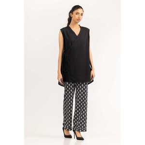 <b>Black</b> Woven <b>Wrap</b> Shirt 231-217-047 - Product Image 4