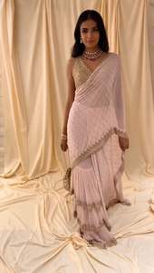 Georgette-Saree de imitación para fiesta, aspecto elegante, Saree, calidad prémium, precio al por mayor, exportación y fabricante de la India - Product Image 2