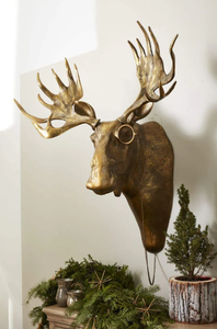 AK Brass Senior Philosopher Stag Cara decorativa en Metal Decoración para el hogar Colgante de pared Decoración para el hogar - Product Image 2