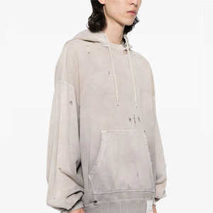 Patchs personnalisés à manches longues en détresse vêtements d'hiver haute vente en ligne en détresse men'shoodieshoodies hommes - Product Image 3