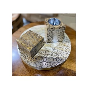 Juego de 3 Quemador de incienso de madera y fregona Diseñador Forma cuadrada Quemador Oud Mabkhar para uso en bodas y fiestas - Product Image 5