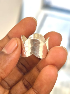 Anillo de plata martillada de plata de ley 925 de alta calidad, anillo único hecho a mano, joyería fina para regalo, venta al por mayor - Product Image 5