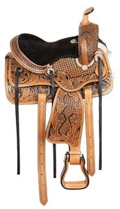 Juego de sillas de montar de cuero genuino de primera calidad, combinación perfecta para carreras de inglés de resistencia occidental para montar a caballo - Product Image 5