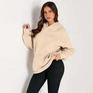 Vestido largo con capucha Mujer Sudaderas de gran tamaño Logotipo personalizado Pullover Zip Up Tallas grandes Sudadera con capucha de lana Ropa deportiva de moda - Product Image 1