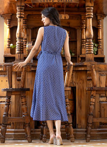 Vestido de verano de rayón 100%, hechos a mano estampado floral ecológico con motivos étnicos, vestido informal transpirable para uso diario - Product Image 3