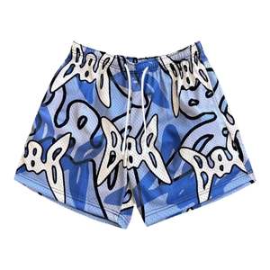 Logo personnalisé 100% Polyester Mesh Gym Shorts Hommes Coupe Décontractée Rayé Partout Imprimé Respirant Toile Matériel de Haute Qualité - Product Image 5