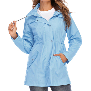 Abrigo de lluvia largo para mujer, impermeable, 100%, nailon, Spandex, senderismo, montaña, chaqueta de lluvia, ropa de calle para mujer, chaqueta de lluvia con cremallera para mujer - Product Image 4