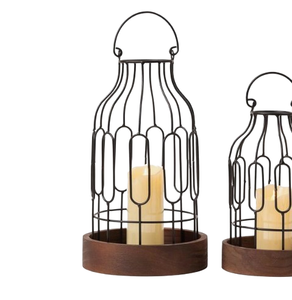 Classic Design Lantern <b>Black</b> Finished <b>Candle</b> Light Lamp Tableware Ramadan Festival Decoration Hand Crafted Metal Wired Lantern - Product Image 5