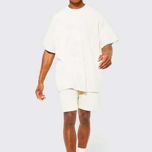 Conjunto de camiseta y pantalones cortos para hombre con logotipo personalizado de último diseño, ropa deportiva de verano, ropa informal personalizada para correr de algodón, conjuntos cortos para hombre - Product Image 5