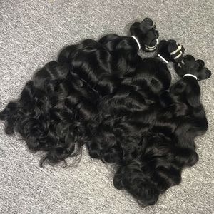 ช่อผมสีดำสำหรับผู้หญิง12นิ้วมัดผมบริสุทธิ์แบบลอนสำหรับลูกไม้ยืดหนึ่งผู้บริจาค - Product Image 4