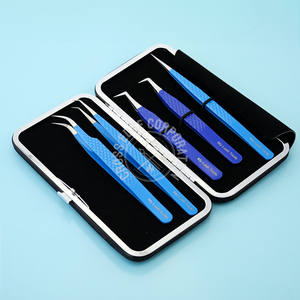 Nouvelle fibre pointe pince à cils pince à cils pince à cils applicateur d'extension de cils japonais en acier inoxydable poignée antidérapante 45 90 degrés - Product Image 5