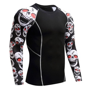 High Quality Stretchable MMA <b>Rashguard</b> Unisex Fightwear High Performance <b>BJJ</b> Rash Guard - Product Image 2