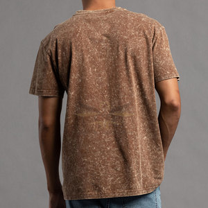 เสื้อยืดฟอกสีกรดสำหรับผู้ชายเสื้อยืดสีพื้นไซส์ใหญ่พิเศษออกแบบใหม่ล่าสุด - Product Image 4