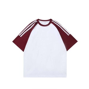 เสื้อยืดเฮฟวีเวตยูนิเซ็กส์เสื้อยืดลายเย็บปะลายทางทรงหลวมแขนสั้นทรงโอเวอร์ไซส์พร้อมเสื้อยืดเปล่าคุณภาพสูง - Product Image 6