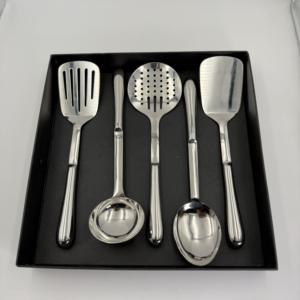 Ensemble de serveurs à salade en acier inoxydable de haute qualité, utilisation unique dans les restaurants, artisanat, cuillère à salade en acier, faible MOQ - Product Image 5