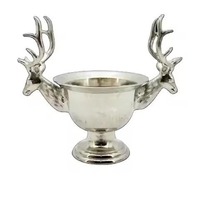 Seau à glace en métal design luxe en forme de corne de cerf pour la maison, le bar, le refroidissement du vin et du champagne, la décoration de table de fête, cadeau élégant et haut de gamme