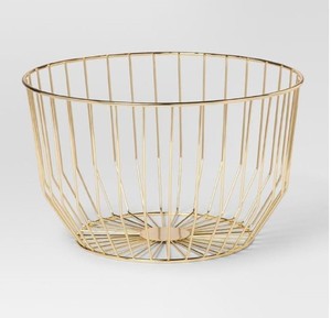 Luxury Four <b>Corner</b> Metal Fruit Basket With Gold Finish For Home Organization In <b>Kitchen</b> Living Room Or Tabletop - Product Image 5