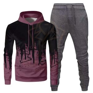 Tarif de gros OEM ODM Service Date 2 Pièces Hoodie Jogger Set Jogging Pour Hommes Haute Qualité Sublimation Survêtements - Product Image 1