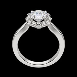 แหวนหมั้นเพชรโมอิสทรงกลมกรอบเจ้าหญิงสำหรับ RIH1055สีโรสโกลด์14K - Product Image 5