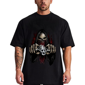 Camisetas gráficas de talla grande para hombre Camiseta ajustada de estilo de moda transpirable Color sólido hecho a medida MOQ bajo Logotipo liso en blanco - Product Image 2