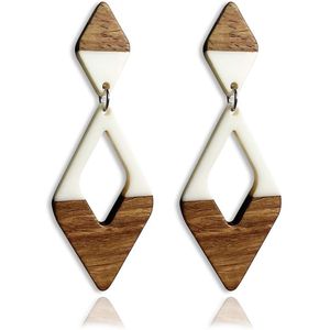 ต่างหูห้อยทำจากไม้ขายส่ง - Product Image 1