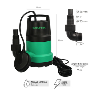 Pompa Sommergibile 450 Watt 8.000 Litri/Ora Acque Pulite - Product Image 2