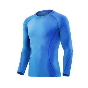 2025 haute Performance hommes Compression Sport T-Shirt à manches longues col haut séchage rapide Fitness chemise musculation Gym Football - Product Image 2