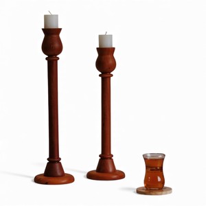 Portavelas Redondos Apilables de Madera con Diseño Moderno de Anillos para Detalles Interiores Contemporáneos - Product Image 5