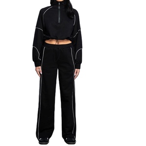 ชุดวอร์มสองชิ้นเสื้อวอร์มผ้าฝ้าย100% มีซิปแบบลำลองกำหนดเอง - Product Image 1