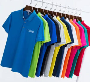 Promoción de ventas logotipo personalizado color sólido liso en blanco Piqué poliéster bordado lavado camiseta algodón camisetas polo de hombre - Product Image 1