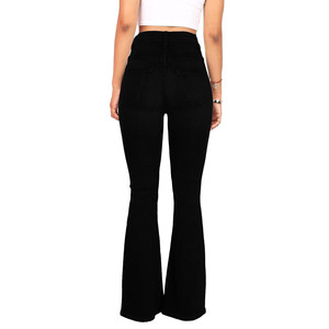 Nouveauté Pantalon en jean pour femme Design personnalisé de haute qualité Pantalon évasé respirant grande taille meilleur prix pantalon en jean pour femme - Product Image 3