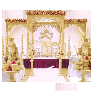 Mandap de Boda Hindú con Aspecto de Madera, Maravilloso Mandap Maharani para Bodas Indias, Mandap de Diseño Hindú para Bodas, Mandap Sultán para Bodas en el Reino Unido - Product Image 1