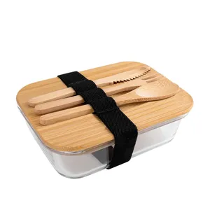 Buon Contenitore per Pranzo Personalizzato in Vetro e Bambù, Soluzione per Pasti Personalizzabile - Product Image 1