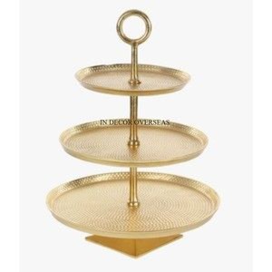 ขาตั้งโชว์เค้กทำจากโลหะ4ชั้นขัดเงาสีเงินสำหรับงานหนัก - Product Image 5