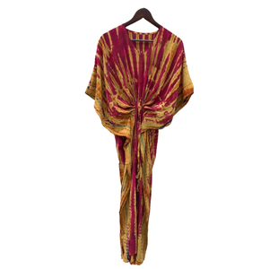 Caftán de Seda Crepé con Estampado Floral Tie Dye para Mujer, Salida de Playa, Mercado Mayorista al Mejor Precio - Product Image 1