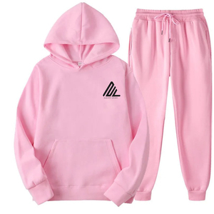 Custom High Quality Winter Cotton Fleece Tracksuit Unisex Hoodie <b>Jogger</b> <b>Set</b> Oversized Pullover Drawstring Closure Sweatpants - Product Image 2