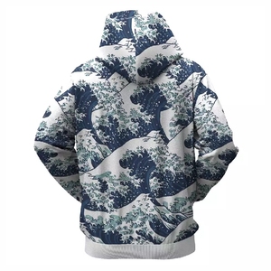 Sudadera con capucha de lana de peso pesado de invierno unisex para hombre, personalizada, de algodón y poliéster con logotipo de espuma bordado y teñido liso para estampado de hojaldre - Product Image 2