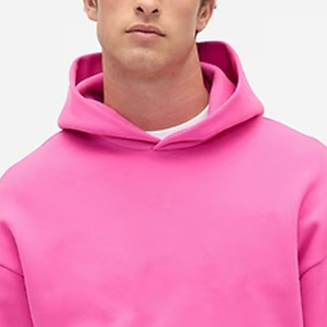 Sweat à capuche à épaules tombantes pour homme avec logo personnalisable et manches longues avec poches kangourou, poignets côtelés pour un ajustement décontracté pour homme - Product Image 2