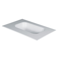 Lavabo rectangulaire en résine mélamine à poser sur comptoir pour projets hôteliers et d'appartements