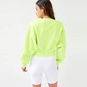 Sudadera Corta de Cuello Redondo para Mujer, Mezcla de Poliéster/Algodón, Invierno, Logotipo Personalizado en la Parte Delantera, Alta Calidad - Product Image 3