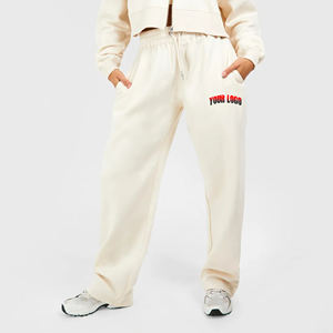 Pantalon de jogging évasé pour femme, coupe droite, respirant, en polyester/coton, de haute qualité, sur mesure, style hip-hop, pour l'hiver - Product Image 1