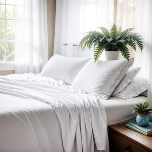 ชุดผ้าปูที่นอนแบบแบนราชินีพรีเมี่ยมสำหรับโรงแรมชุดผ้าปูเตียงแบบระบายอากาศได้ดีสไตล์เรียบง่ายออกแบบได้ตามต้องการสำหรับโรงแรม T-250 - Product Image 4